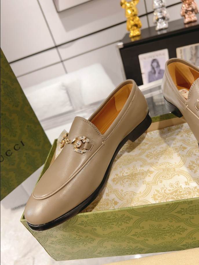 Gucci Jordaan Brown Leather Loafer - GL073