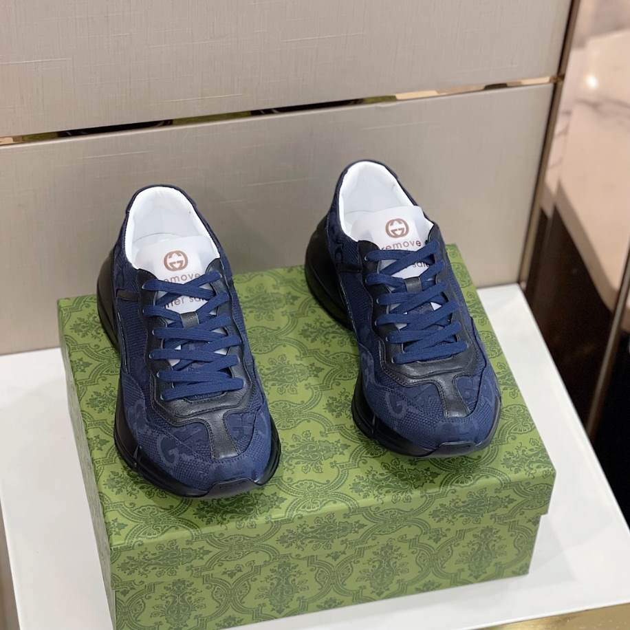 Gucci Rhyton Blue Canvas Sneakers - GCC212