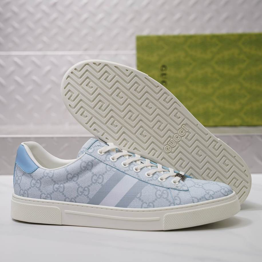 Gucci Ace Light Blue White Sneakers - GCC216