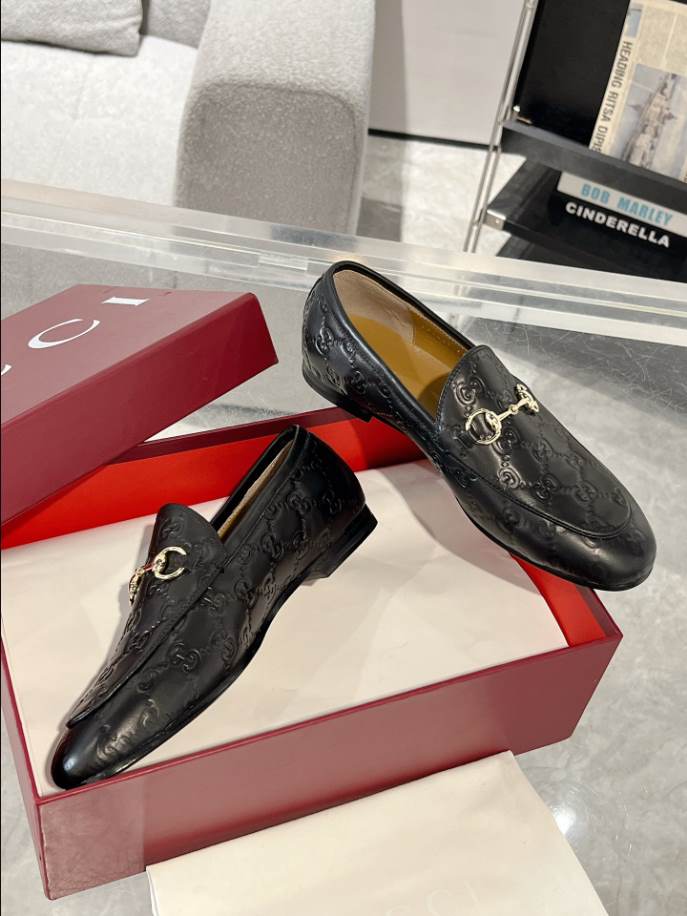 Gucci Horsebit Black GC Monogram Loafer - GL062