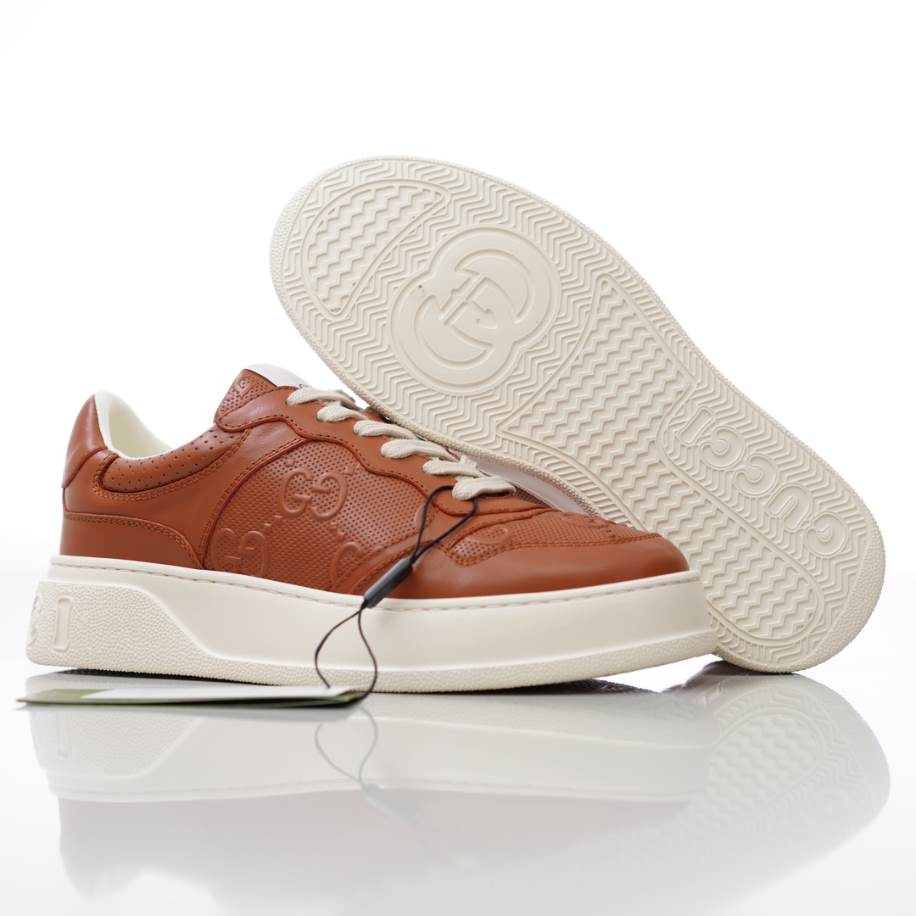Gucci Brown Jumbo GG Embossed Sneakers - GCC210