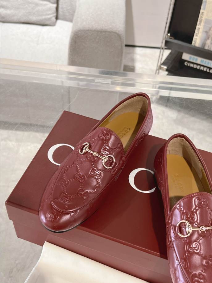 Gucci Horsebit Bright Red GC Monogram Loafer - GL064