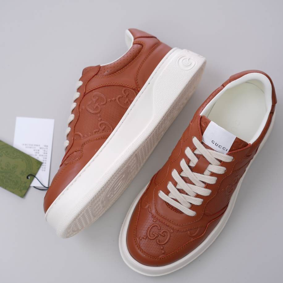 Gucci Brown Jumbo GG Embossed Sneakers - GCC210