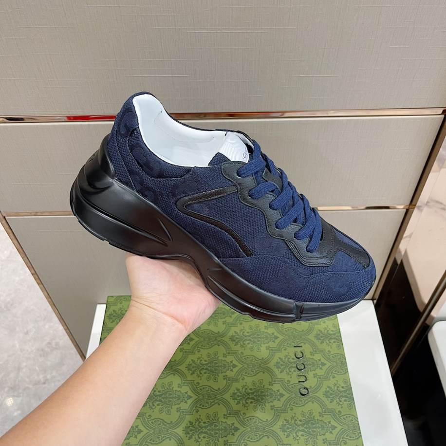 Gucci Rhyton Blue Canvas Sneakers - GCC212