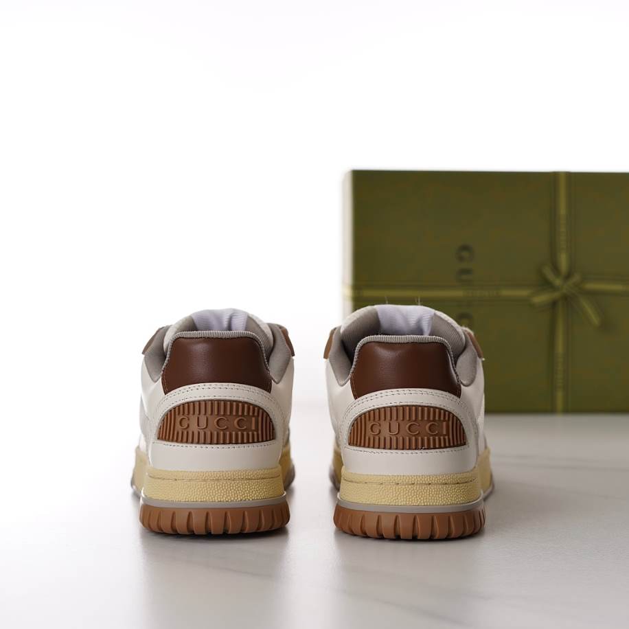 Gucci Breathable Casual Brown White Sneakers - GCC224