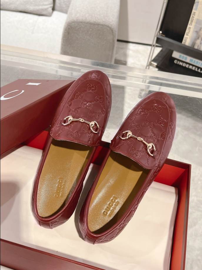 Gucci Horsebit Bright Red GC Monogram Loafer - GL064