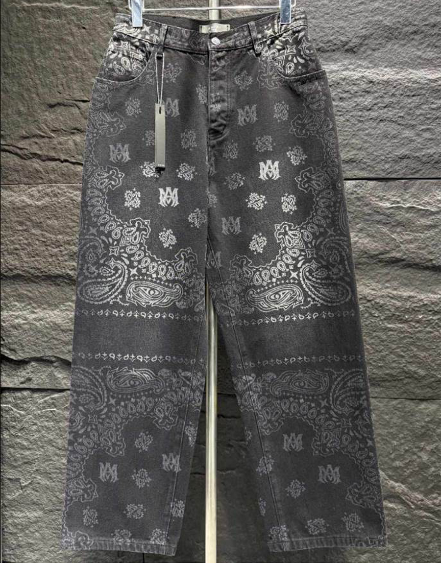 Amiri Tie Dye Bandana Black Jeans - AMIJ029