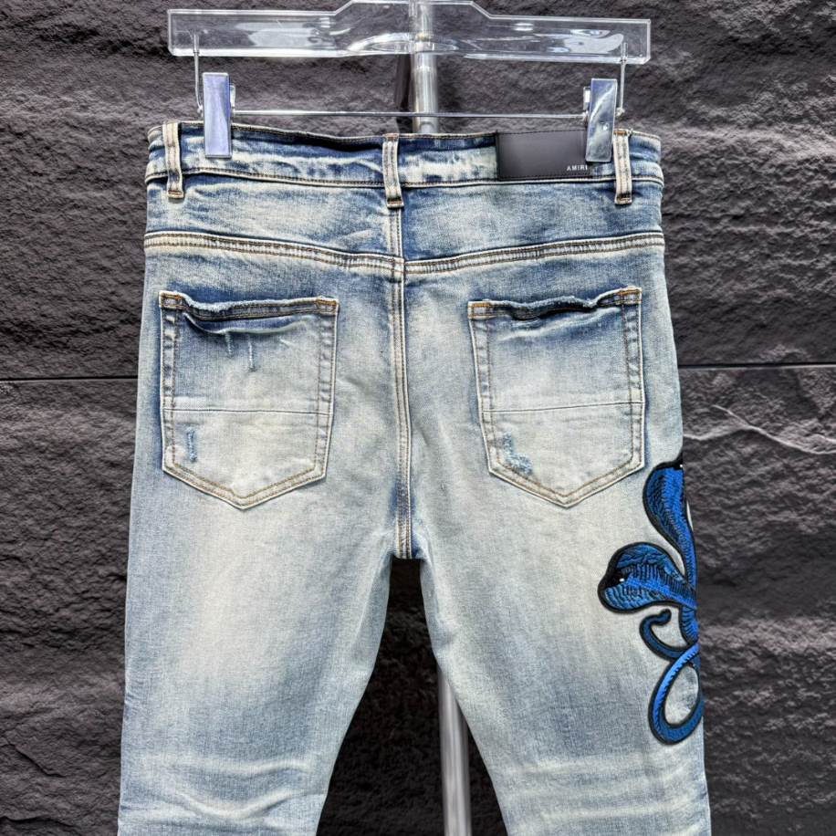 Amiri Men Blue Patch-Detail Jeans - AMIJ018