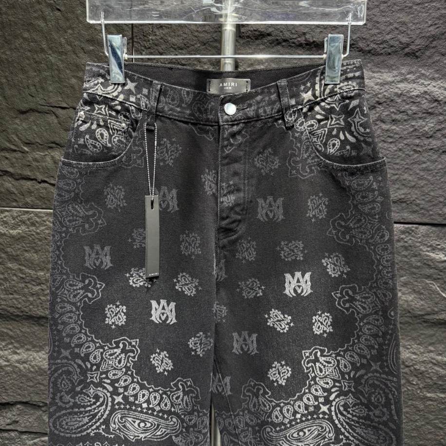 Amiri Tie Dye Bandana Black Jeans - AMIJ029