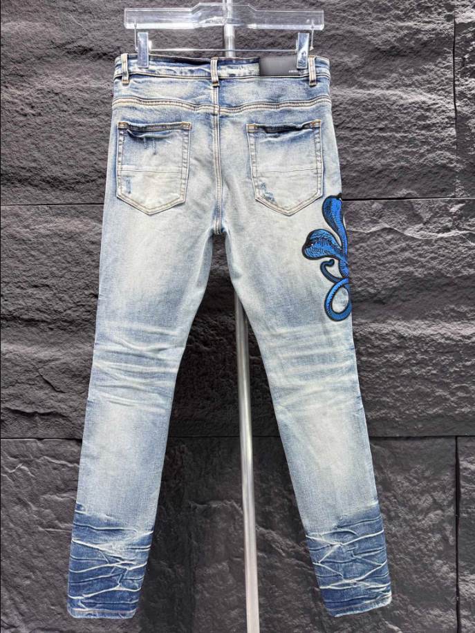Amiri Men Blue Patch-Detail Jeans - AMIJ018