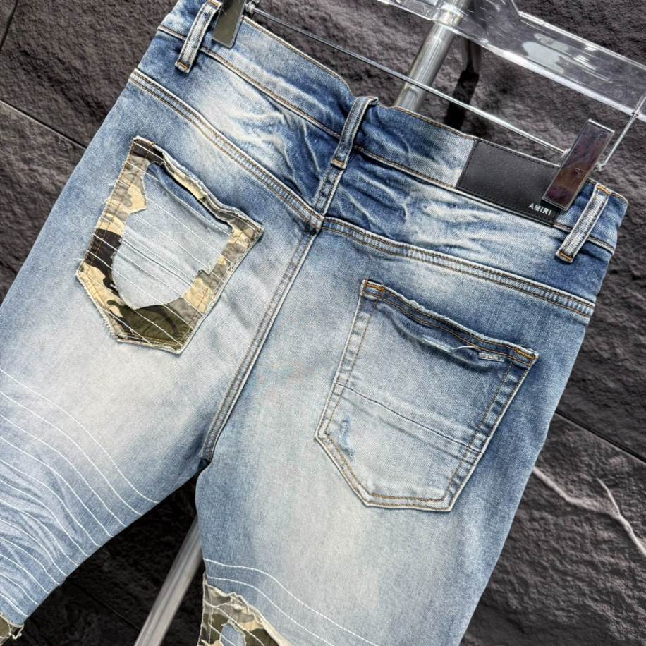 Amiri Men Yellow Patch-Detail Jeans - AMIJ019