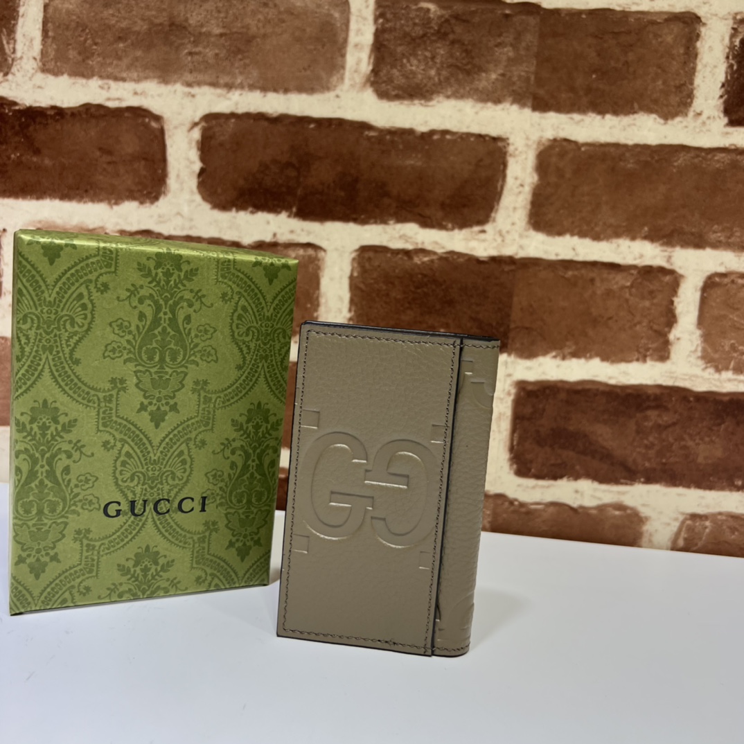 GUCCI PEBBLED CALFSKIN CARD HOLDER - WLG021 GUCCI Pebbled Calfskin Card Holder