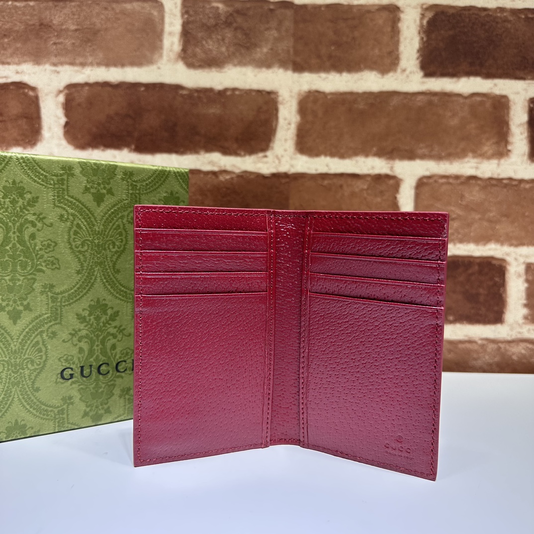 GUCCI ROSSO ANCORA RED INTERIOR PASSPORT CASE- WLG038 GUCCI ROSSO ANCORA RED INTERIOR PASSPORT CASE