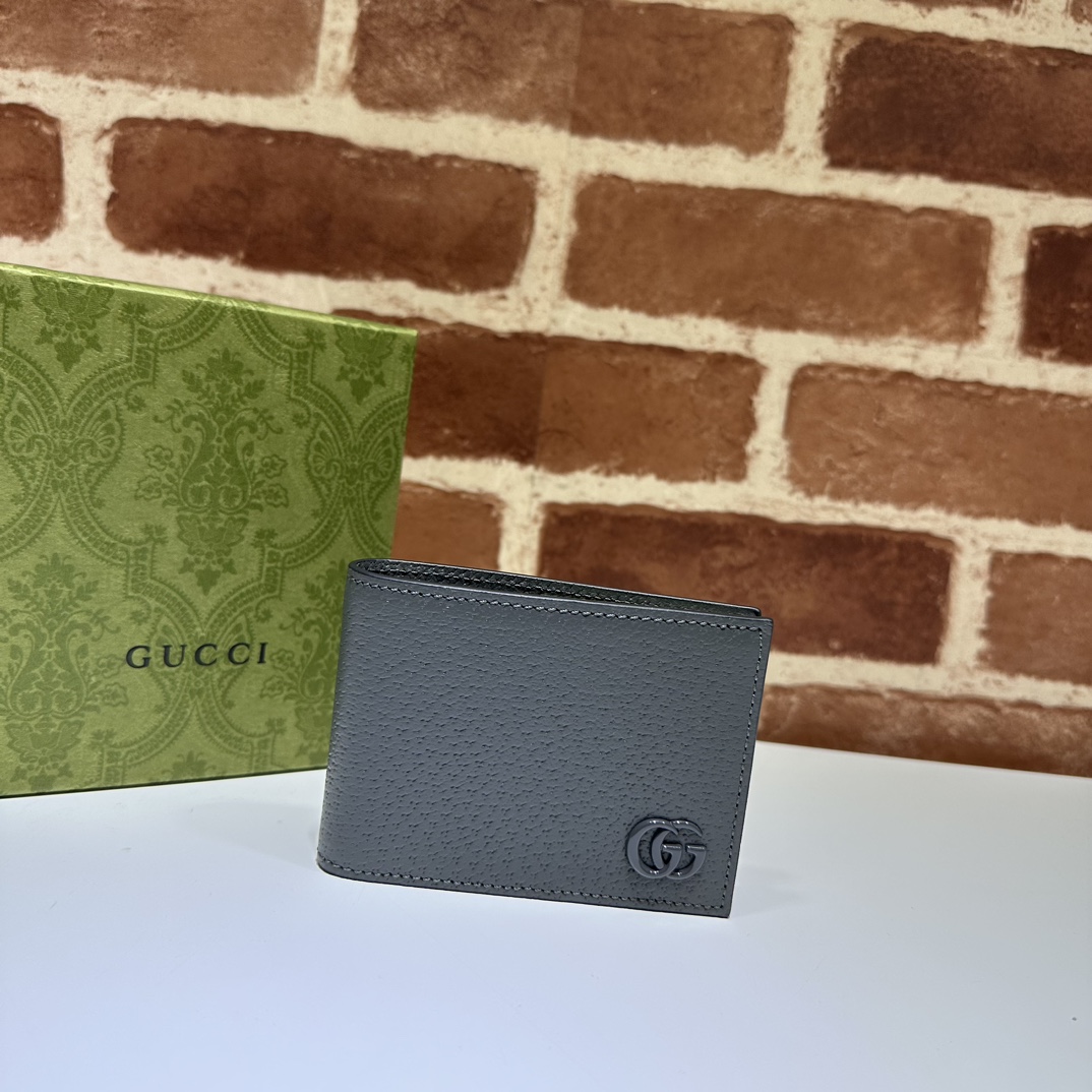 GUCCI GG BI-FOLD WALLET BLACK LEATHER - WLG039 GUCCI GG BI-FOLD WALLET BLACK LEATHER