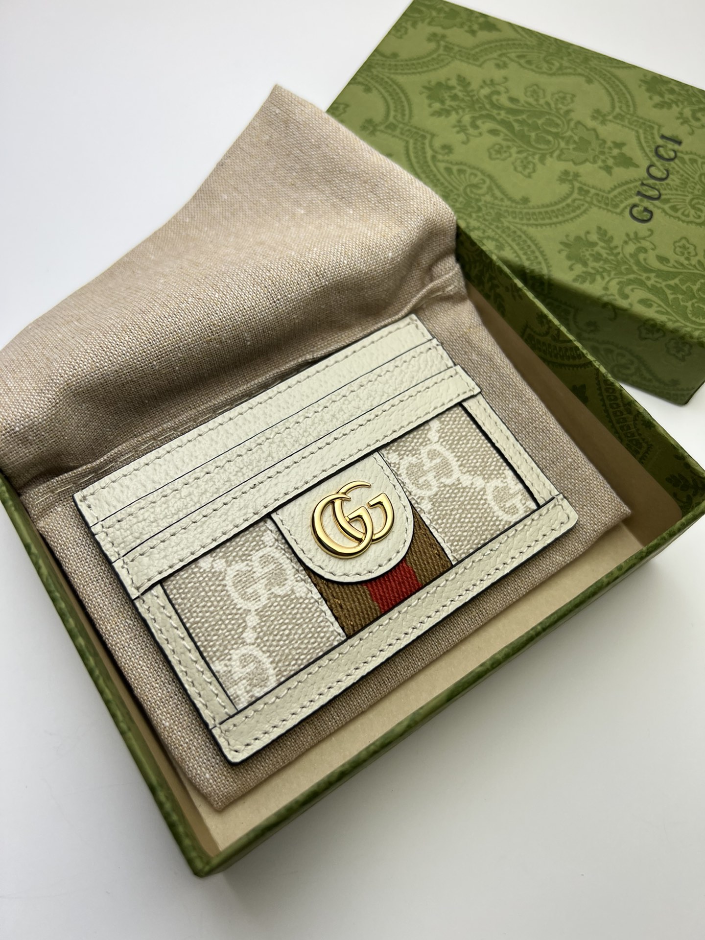 GUCCI OHIDIA MONOGRAM CARD HOLDER - WLG041 GUCCI OHIDIA MONOGRAM CARD HOLDER