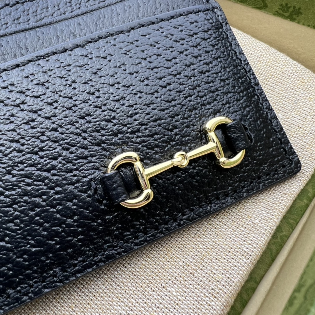 GUCCI BLACK HORSEBIT CARD HOLDER - WLG046