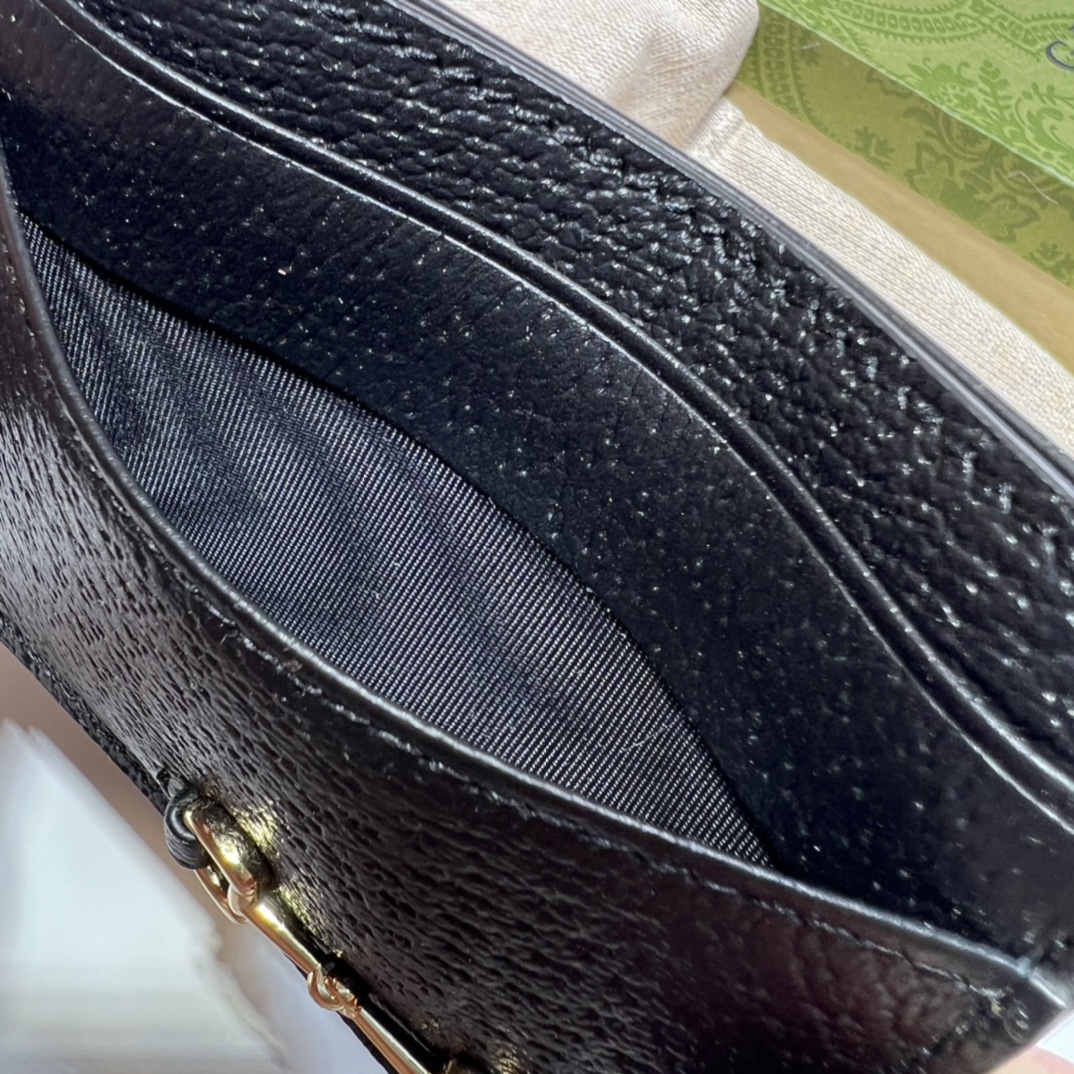 GUCCI BLACK HORSEBIT CARD HOLDER - WLG046