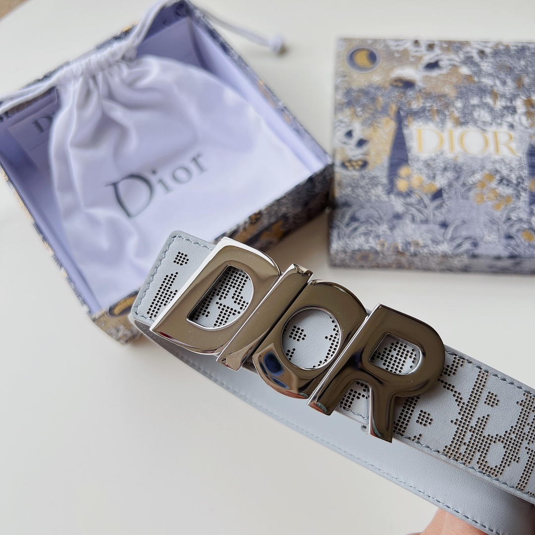 Dior Printed Silver Buckle Belt - DB019 Dior Printed Silver Buckle Belt