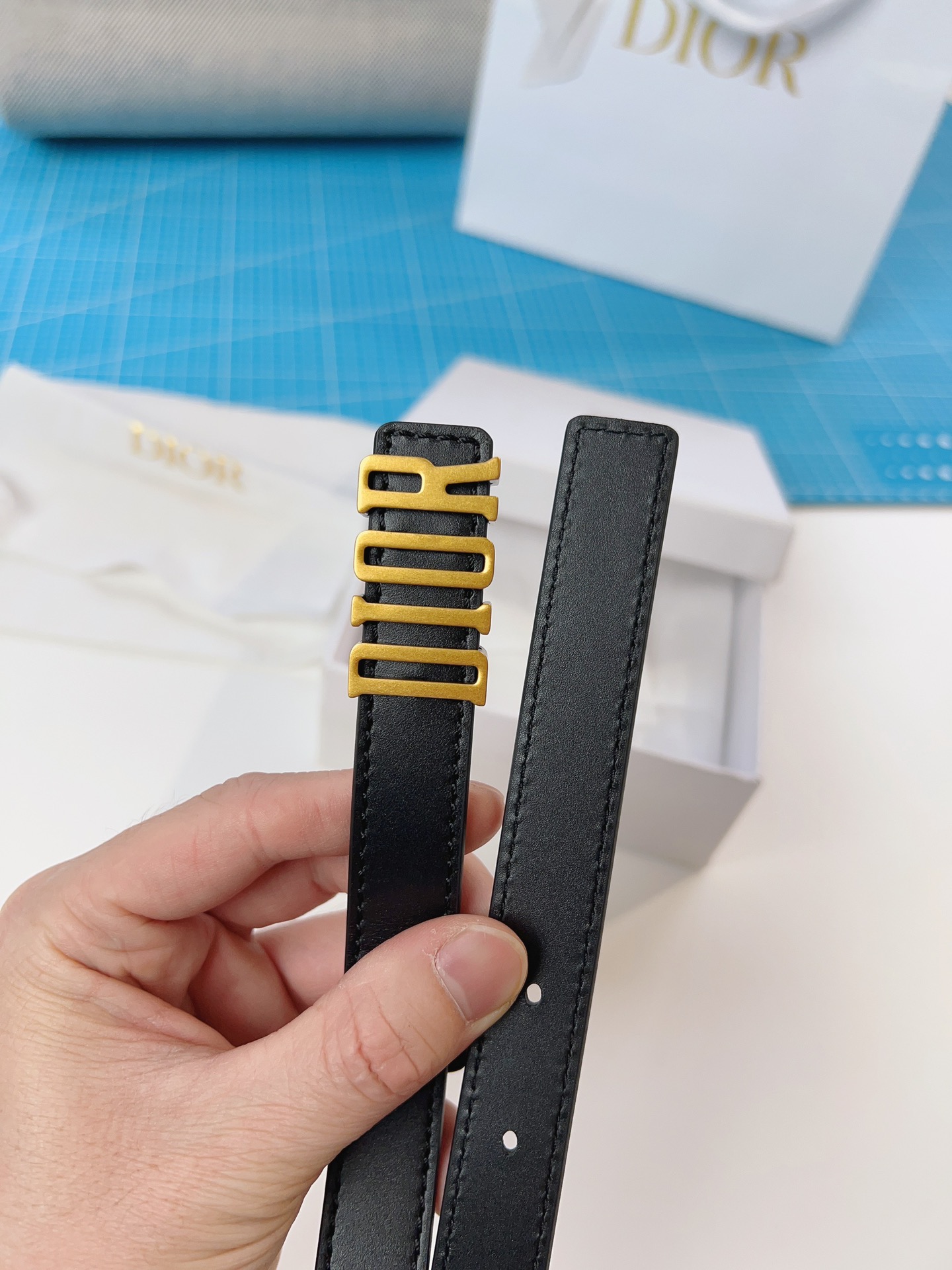 D-FENCE BELT BLACK SMOOTH CALFSKIN - DB006 D-FENCE BELT BLACK SMOOTH CALFSKIN