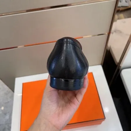 Hermes Men's Paris Loafers In Noir Calfskin - HM012 Hermes Men's Paris Loafers In Noir Calfskin