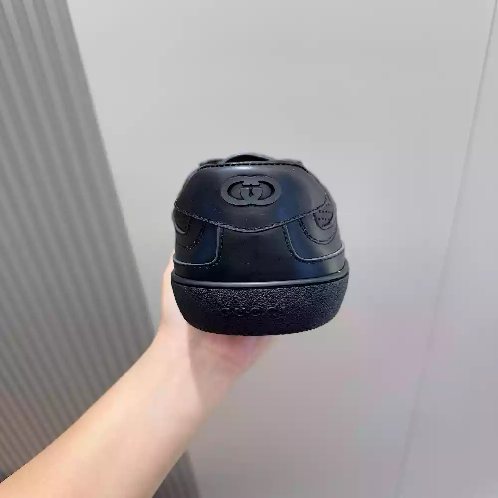 MEN'S G75 SNEAKER IN BLACK LEATHER - GCC259 MEN'S G75 SNEAKER IN BLACK LEATHER