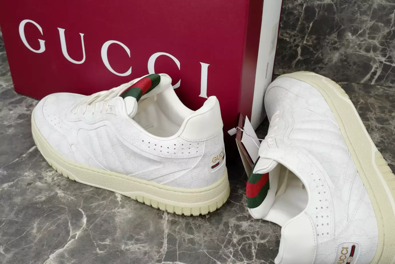Gucci Re-Web Trainer White Sneakers - GCC208