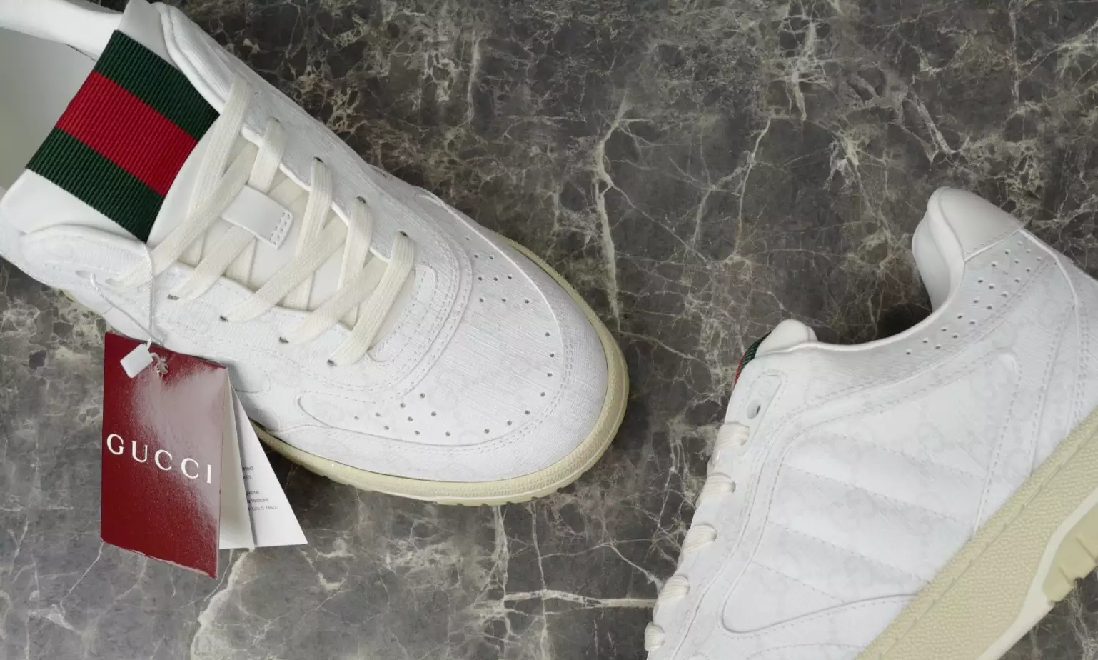 Gucci Re-Web Trainer White Sneakers - GCC208