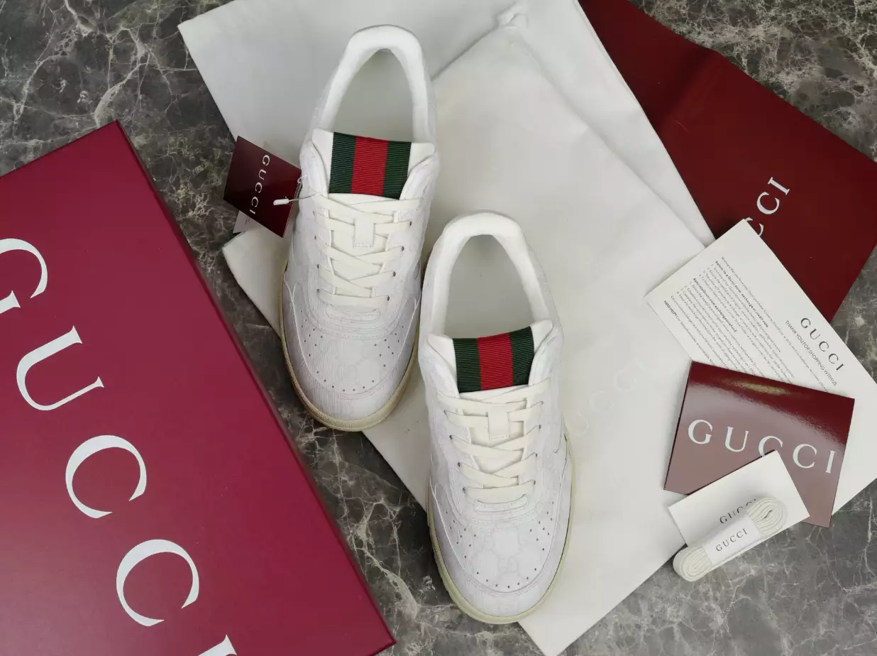 Gucci Re-Web Trainer White Sneakers - GCC208