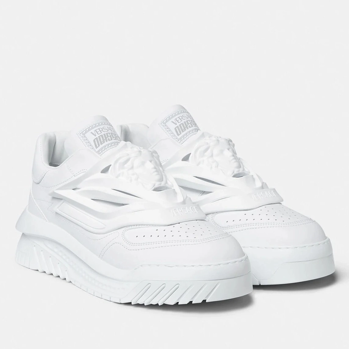 VERSACE WOMEN'S ODISSEA SNEAKERS IN WHITE LEATHER - VSS020