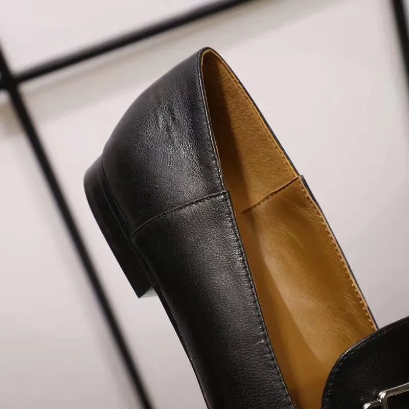 Hermes Women's Time Loafers In Black Goatskin - HM086 Hermes Women's Time Loafers In Black Goatskin