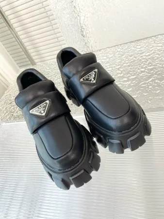 Prada Loafers in Black Soft Padded Nappa Leather - PRL008 Prada Loafers in Black Soft Padded Nappa Leather