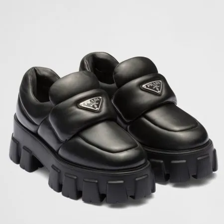 Prada Loafers in Black Soft Padded Nappa Leather - PRL008 Prada Loafers in Black Soft Padded Nappa Leather