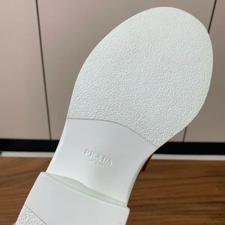 Prada Women's Loafers in Brown Grained Leather - PRL011 Prada Women's Loafers in Brown Grained Leather