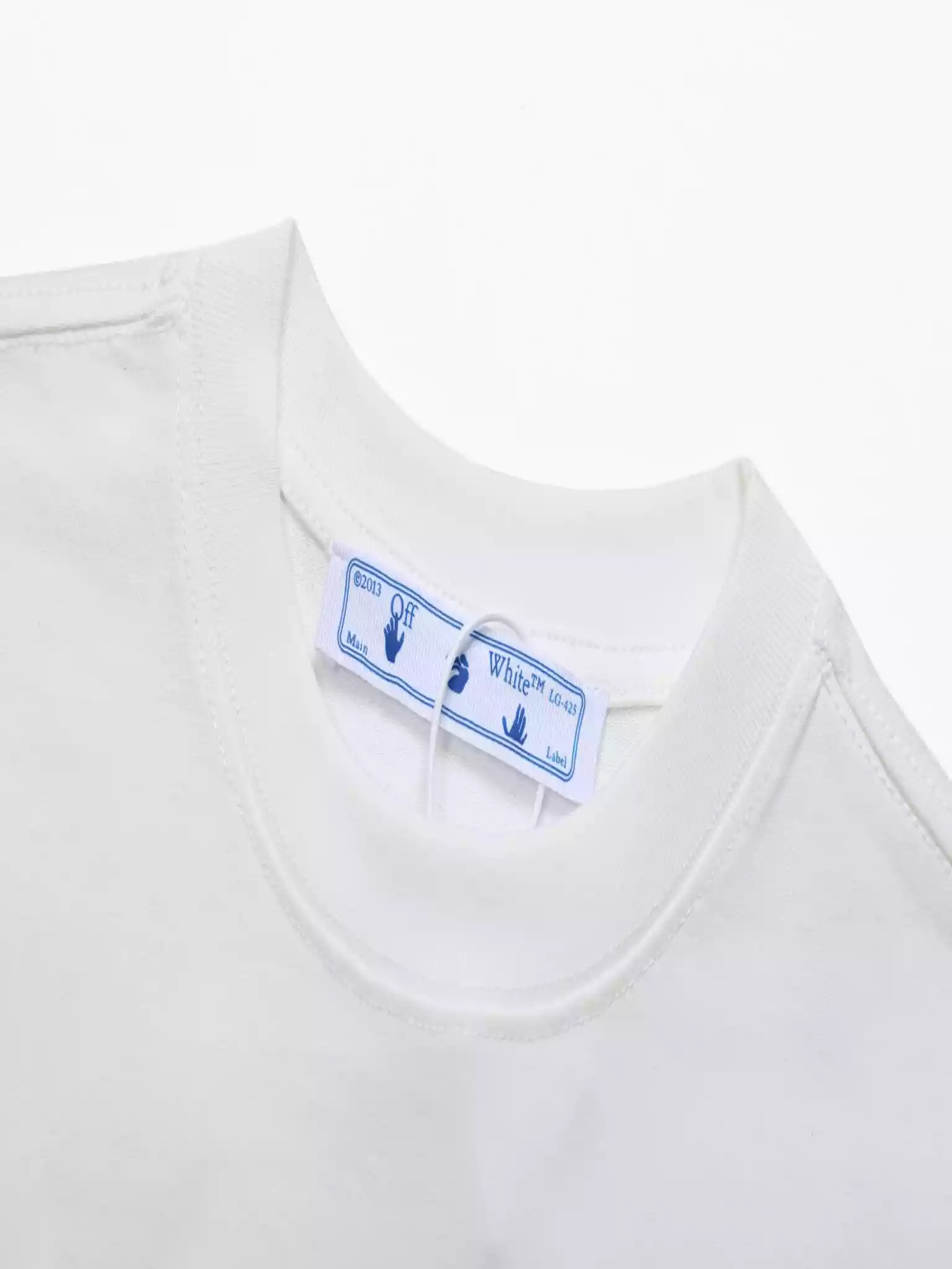 Off-White Sprayed Caravaggio Slim T-Shirt In White - OWS011 Off-White Sprayed Caravaggio Slim T-Shirt In White