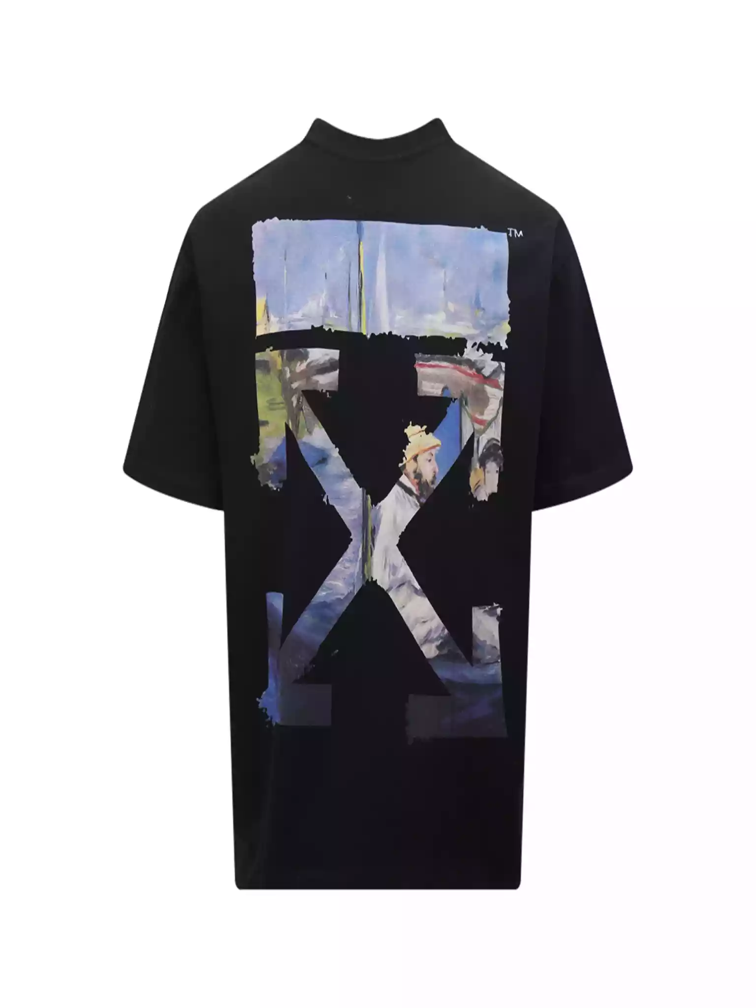 Off White Colour Painting Diagonals Arrows Tee Black - OWS008 Off White Colour Painting Diagonals Arrows Tee Black