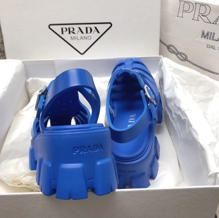 PRADA FOAM SANDALS IN BLUE RUBBER - PSD004
