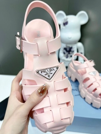 PRADA FOAM SANDALS IN LIGHT PINK RUBBER - PSD003