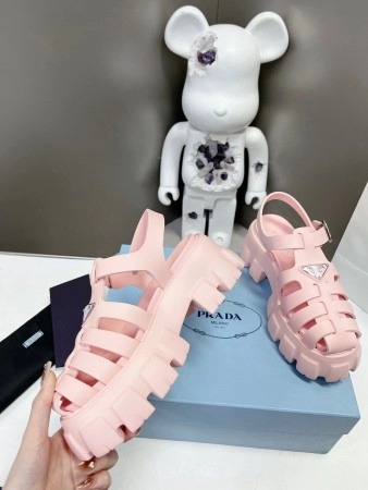 PRADA FOAM SANDALS IN LIGHT PINK RUBBER - PSD003