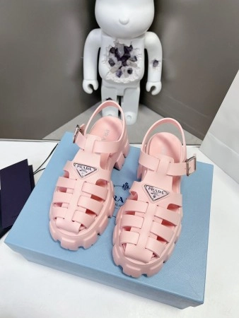 PRADA FOAM SANDALS IN LIGHT PINK RUBBER - PSD003