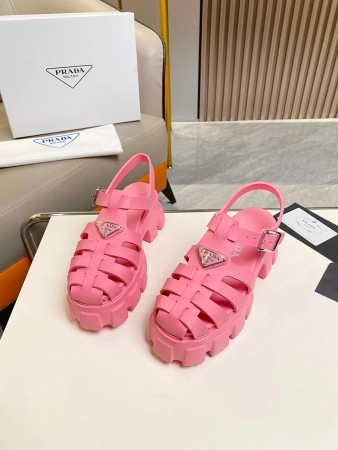 PRADA FOAM SANDALS IN PINK RUBBER - PSD005