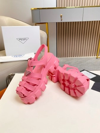 PRADA FOAM SANDALS IN PINK RUBBER - PSD005