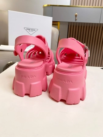 PRADA FOAM SANDALS IN PINK RUBBER - PSD005