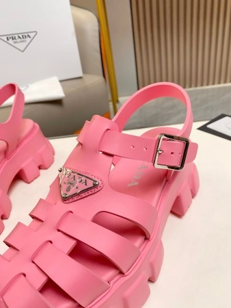 PRADA FOAM SANDALS IN PINK RUBBER - PSD005