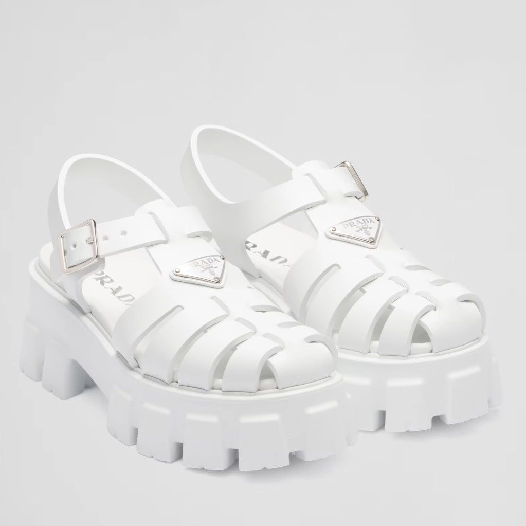 PRADA FOAM SANDALS IN WHITE RUBBER - PSD007