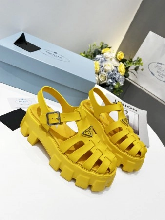 PRADA FOAM SANDALS IN YELLOW RUBBER - PSD006