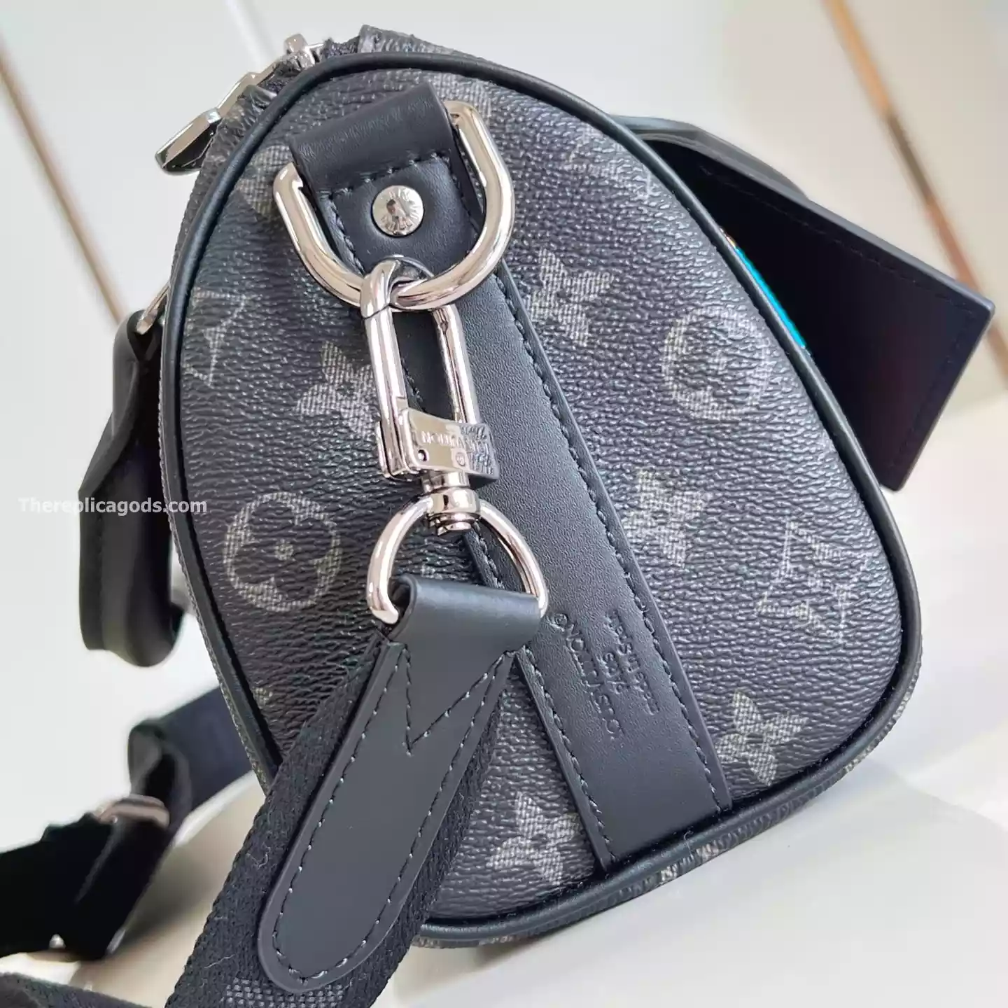 KEEPALL BANDOULIERE 25 BLACK MONOGRAM ECLIPSE - LW306 KEEPALL BANDOULIERE 25 BLACK MONOGRAM ECLIPSE