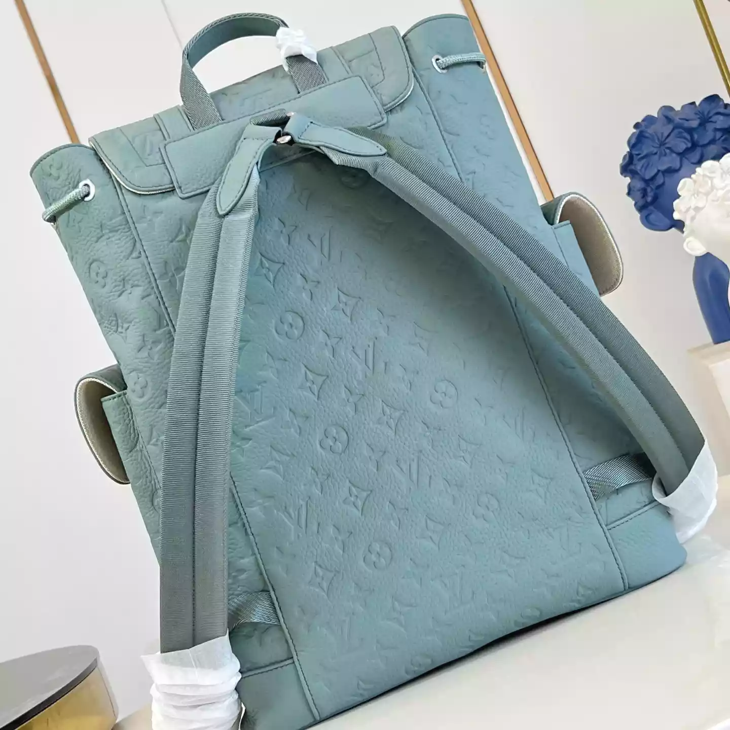 CHRISTOPHER MM BACKPACK MISTY LAKE GREEN MONOGRAM TAURILLON - LW310 CHRISTOPHER MM BACKPACK MISTY LAKE GREEN MONOGRAM TAURILLON