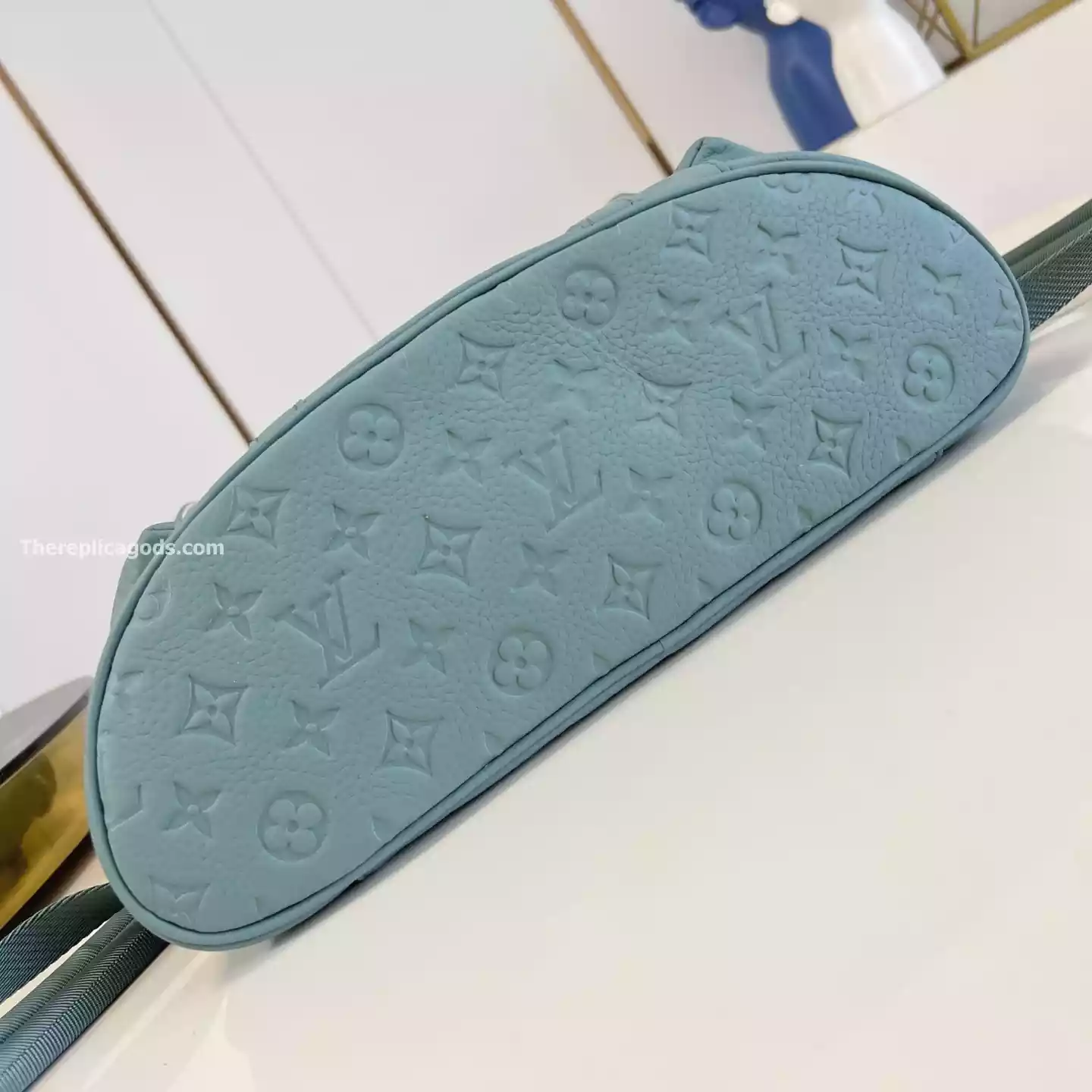 CHRISTOPHER MM BACKPACK MISTY LAKE GREEN MONOGRAM TAURILLON - LW310 CHRISTOPHER MM BACKPACK MISTY LAKE GREEN MONOGRAM TAURILLON