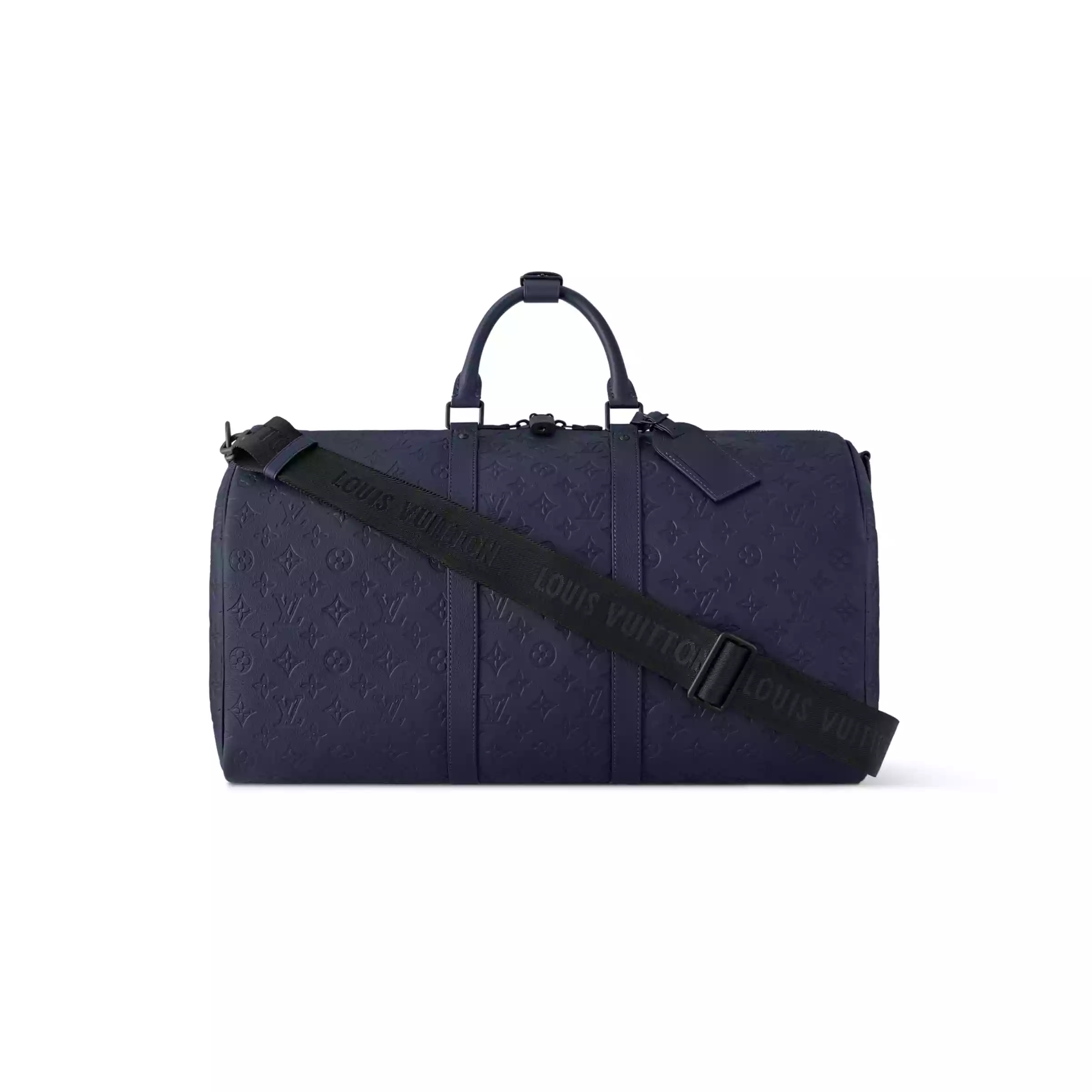 KEEPALL BANDOULIERE 50 BAG NAVY BLUE MONOGRAM SHADOW - LW313 KEEPALL BANDOULIERE 50 BAG NAVY BLUE MONOGRAM SHADOW