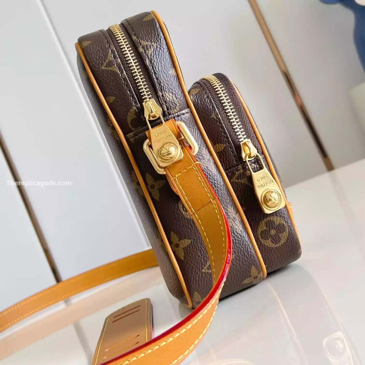 AMAZONE CROSS-BODY BAG BROWN MONOGRAM CANVAS - LW319 AMAZONE CROSS-BODY BAG BROWN MONOGRAM CANVAS